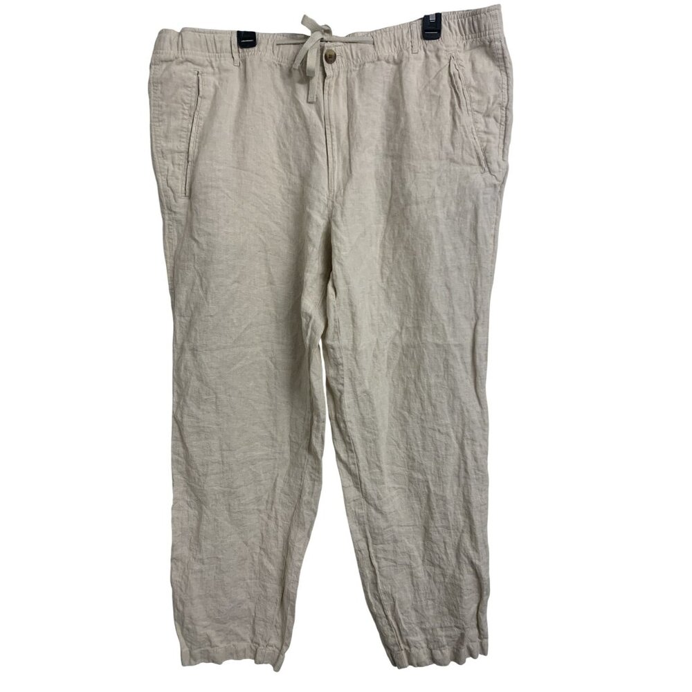 Club Room Luxury Coastal Lightweight Linen Cream Pants XXL